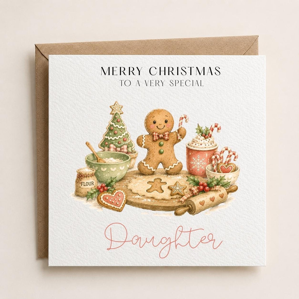 Personalised Christmas Card for Children | Gingerbread Man Theme