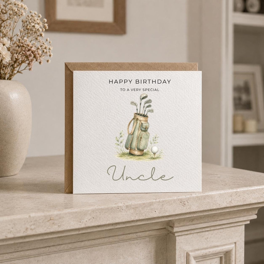 Personalised Golf Theme Birthday Card for Husband, Dad, Grandad, Son,  Uncle, Brother etc