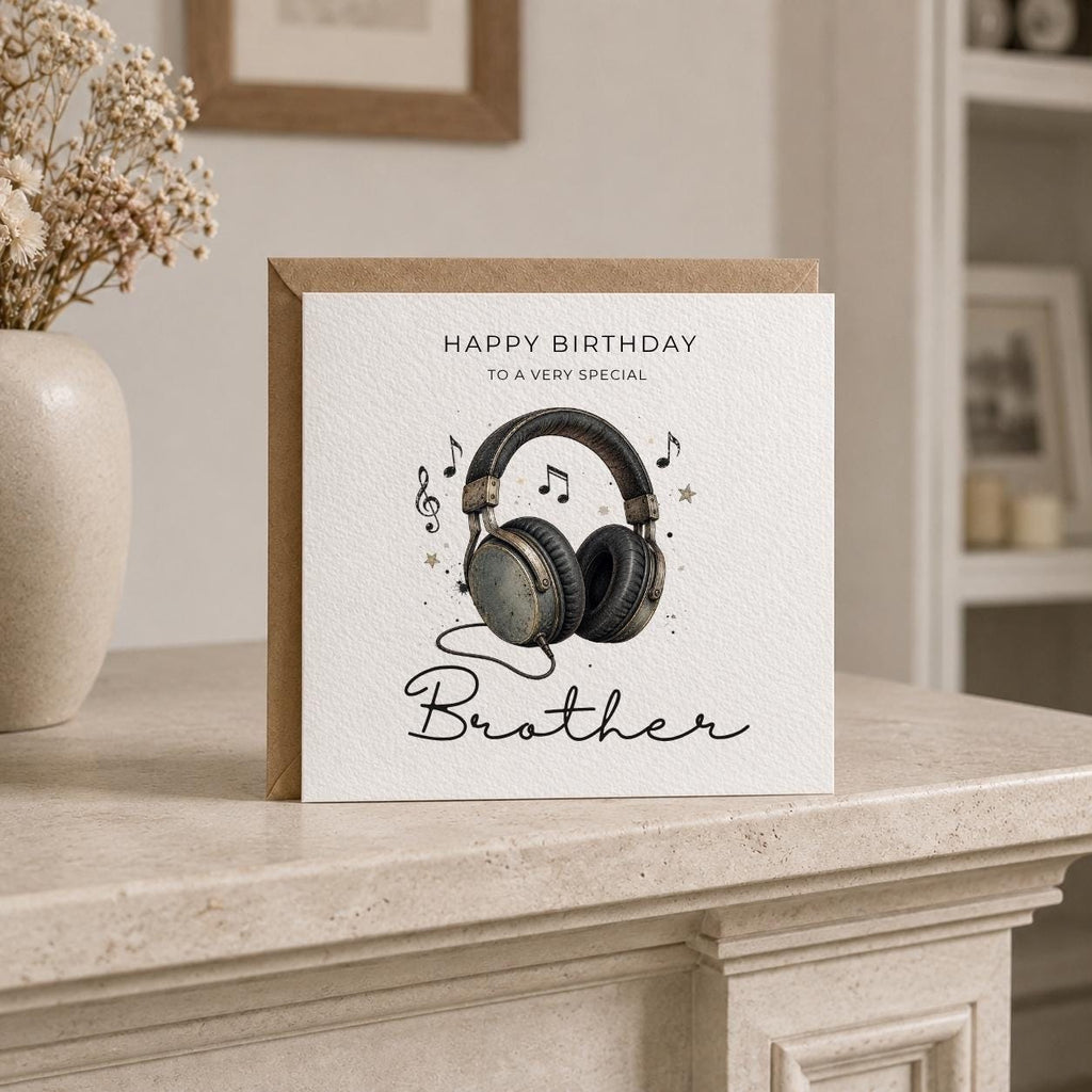 Personalised Music Theme Birthday Card for Husband, Dad, Grandad, Son,  Uncle, Brother etc
