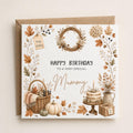 Personalised Autumn Theme Birthday Card for Mum, Dad, Daughter, Sister, Friend etc