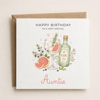 Personalised Gin Theme Birthday Card for Wife, Mum, Grandma, Daughter, Auntie, Sister etc