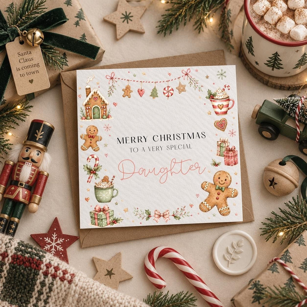 Personalised Christmas Card for Children | Gingerbread Man Theme