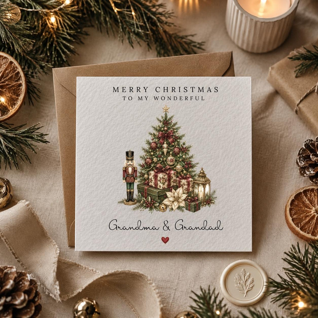 Personalised Christmas Card | Vintage Festive Greeting | Luxury Xmas Keepsake | Completely Customisable | Heirloom Christmas