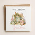 Personalised Cottage Theme Birthday Card for Wife, Mum, Grandma, Daughter, Auntie, Sister etc