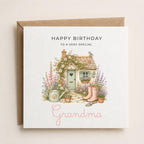 Personalised Cottage Theme Birthday Card for Wife, Mum, Grandma, Daughter, Auntie, Sister etc
