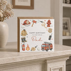 Personalised Fireman Theme Birthday Card for Husband, Dad, Grandad, Son,  Uncle, Brother etc