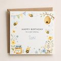 Personalised Bee Theme Birthday Card for Son, Grandson, Brother etc