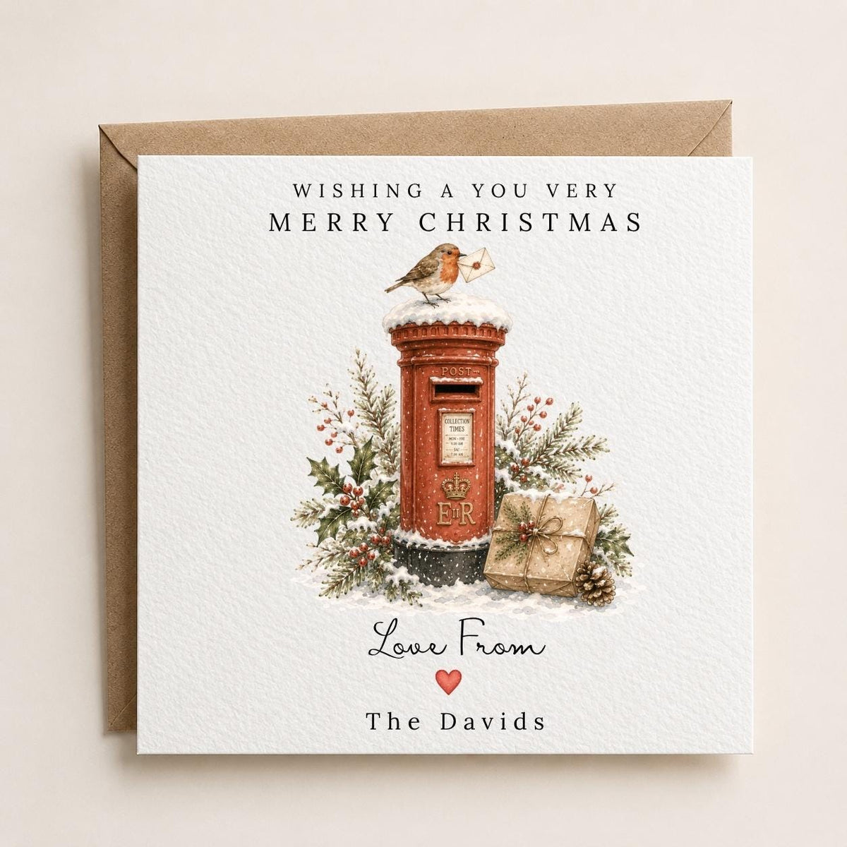 Personalised Christmas Card | Vintage Festive Greeting | Luxury Xmas Keepsake | Completely Customisable | Winter Scenes