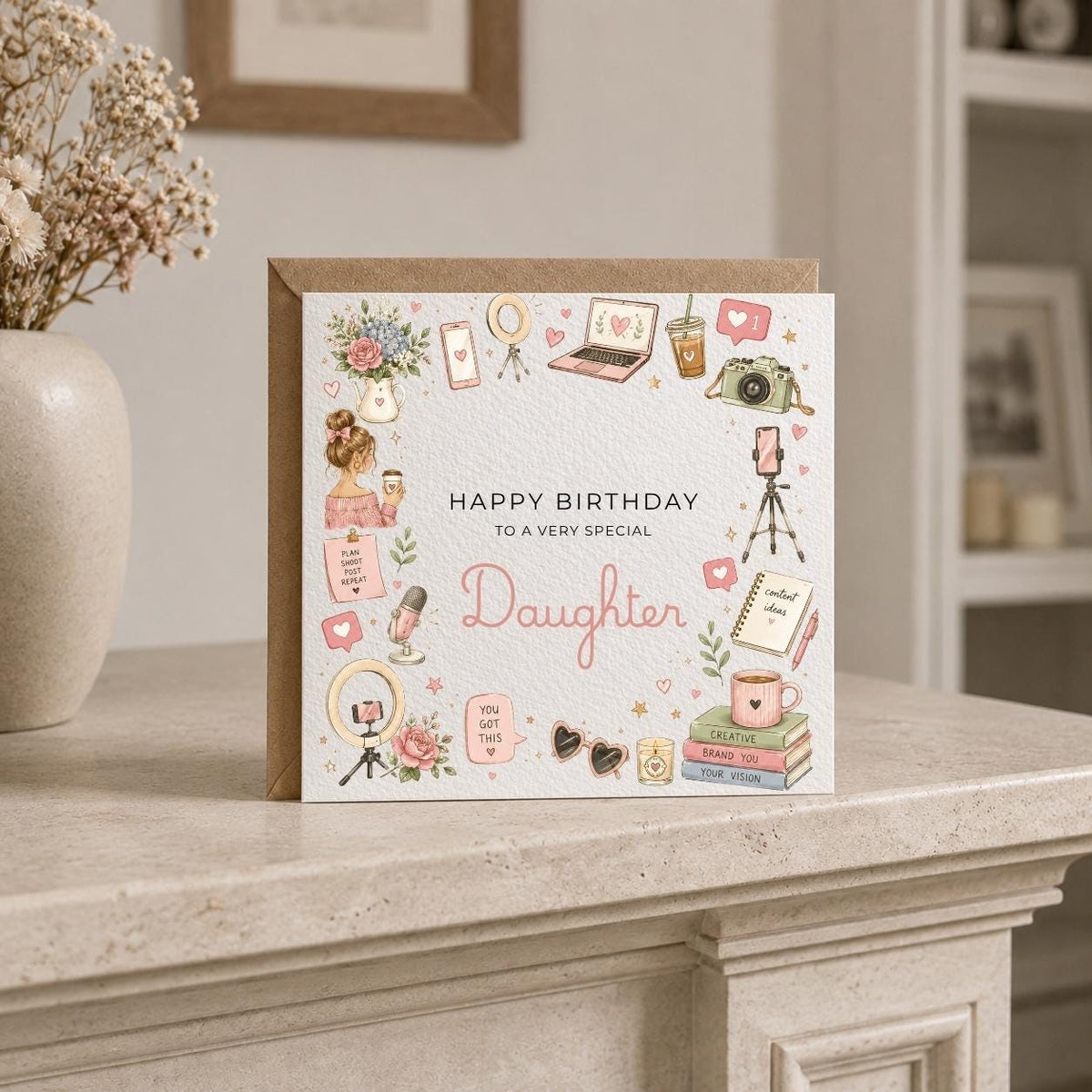Personalised Influencer Theme Birthday Card for Wife, Mum, Grandma, Daughter, Auntie, Sister etc