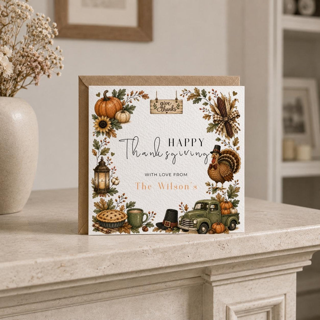 Personalised Thanksgiving Theme Greetings Card, Completely Customizable