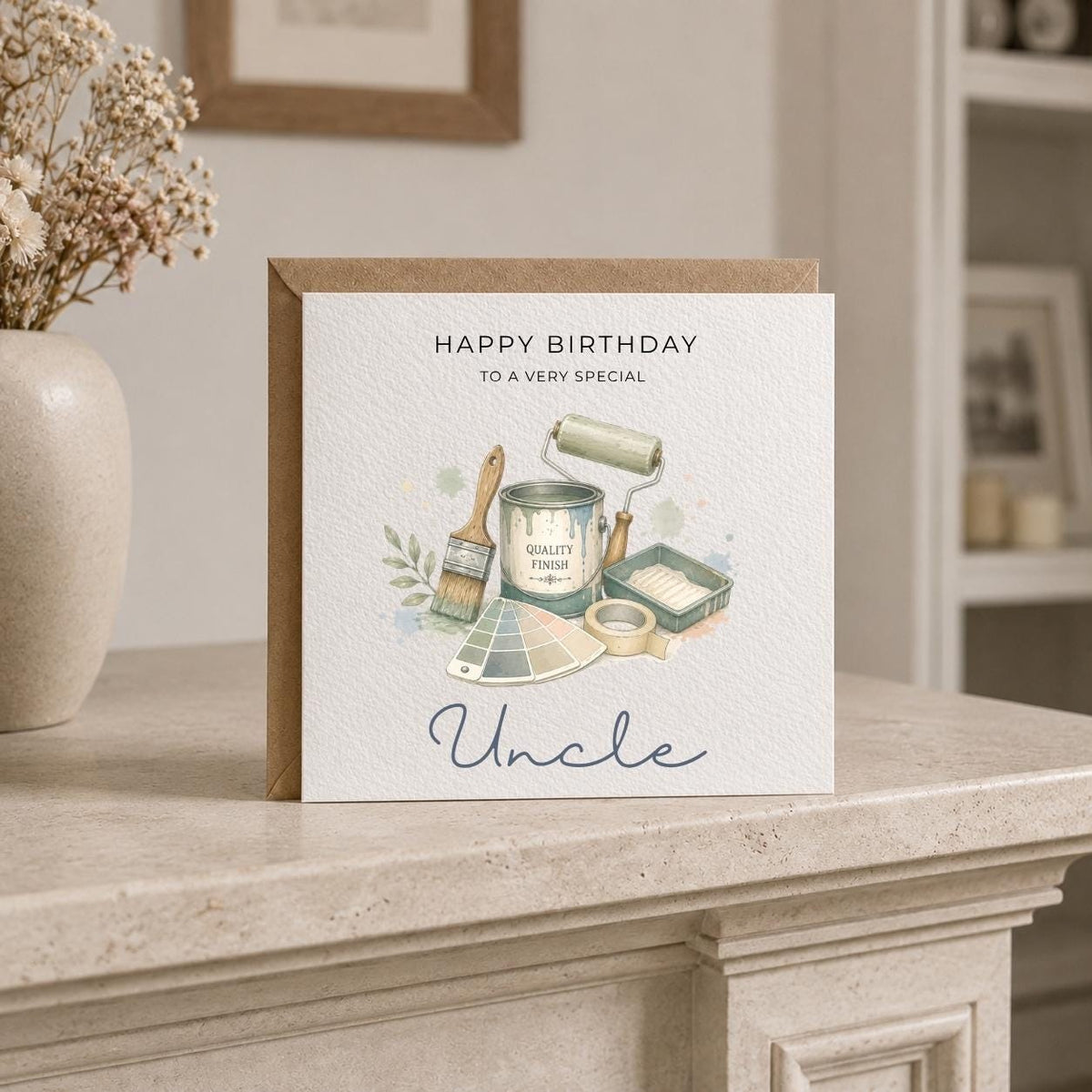 Personalised Painter Theme Birthday Card for Husband, Dad, Grandad, Son,  Uncle, Brother etc