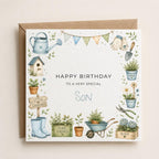 Personalised Gardening Theme Birthday Card for Son, Grandson, Brother etc