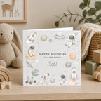 Personalised Space Theme Birthday Card for Son, Grandson, Brother etc