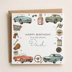 Personalised Vintage Cars Theme Birthday Card for Husband, Dad, Grandad, Son,  Uncle, Brother etc