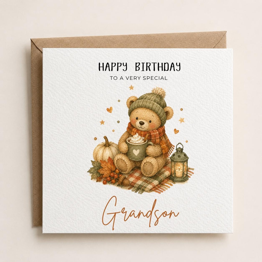 Personalised Autumn Theme Birthday Card for Son, Daughter, Brother, Sister, Friend etc