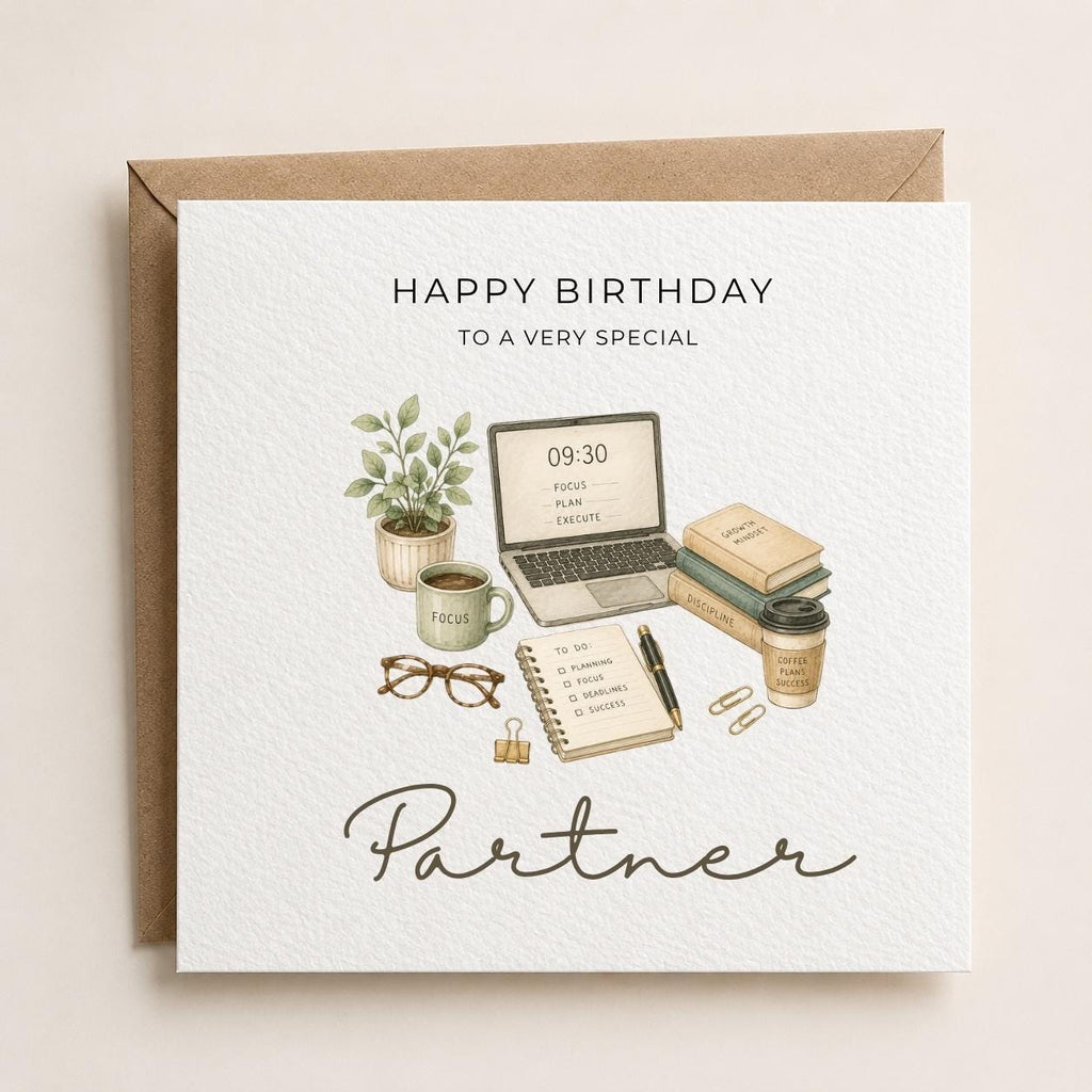 Personalised Office Theme Birthday Card for Husband, Dad, Grandad, Son,  Uncle, Brother etc