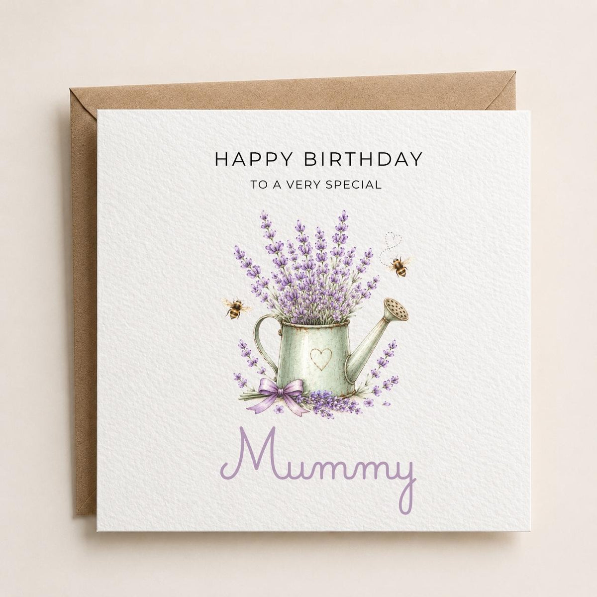 Personalised Lavender Theme Birthday Card for Wife, Mum, Grandma, Daughter, Auntie, Sister etc