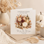 Personalised Autumn Wedding Card | Mr & Mrs, Custom Surname, Date