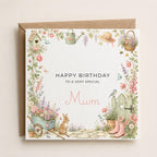 Personalised Cottage Theme Birthday Card for Wife, Mum, Grandma, Daughter, Auntie, Sister etc
