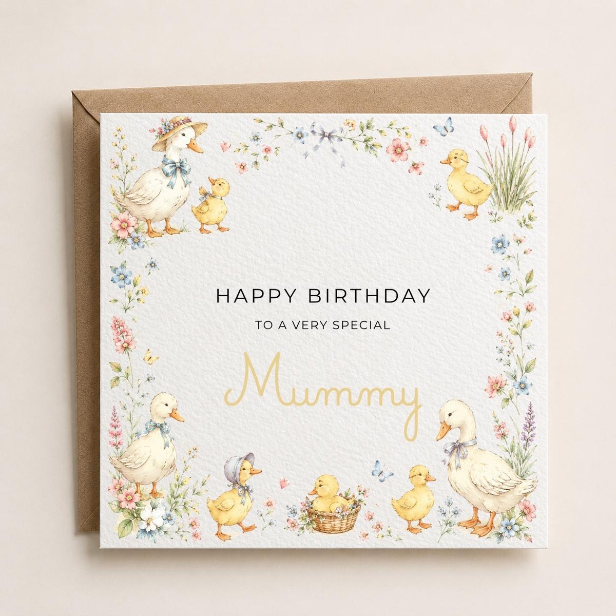 Personalised Duck Theme Birthday Card for Wife, Mum, Grandma, Daughter, Auntie, Sister etc