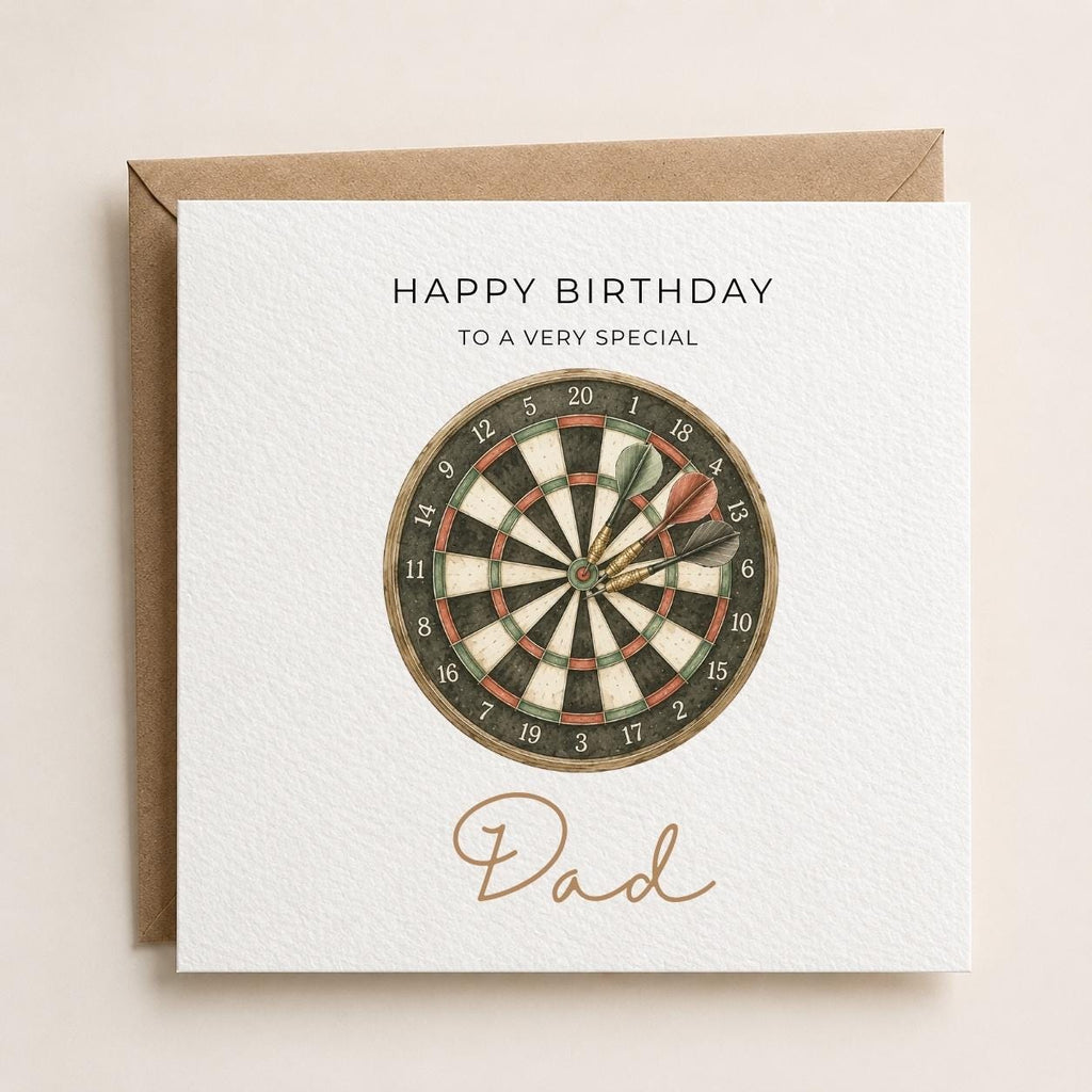 Personalised Darts Theme Birthday Card for Husband, Dad, Grandad, Son,  Uncle, Brother etc