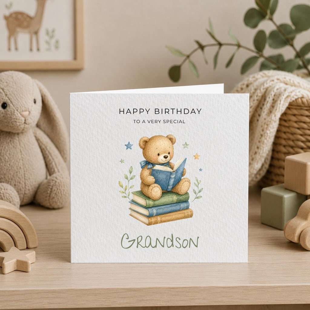 Personalised Storybook Theme Birthday Card for Son, Grandson, Brother etc