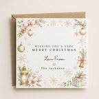 Personalised Christmas Card | Vintage Festive Greeting | Luxury Xmas Keepsake | Completely Customisable | Pretty Christmas