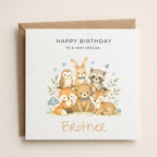 Personalised Woodland Theme Birthday Card for Son, Grandson, Brother etc