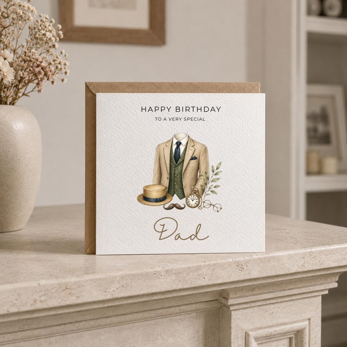 Personalised Gent Theme Birthday Card for Husband, Dad, Grandad, Son,  Uncle, Brother etc