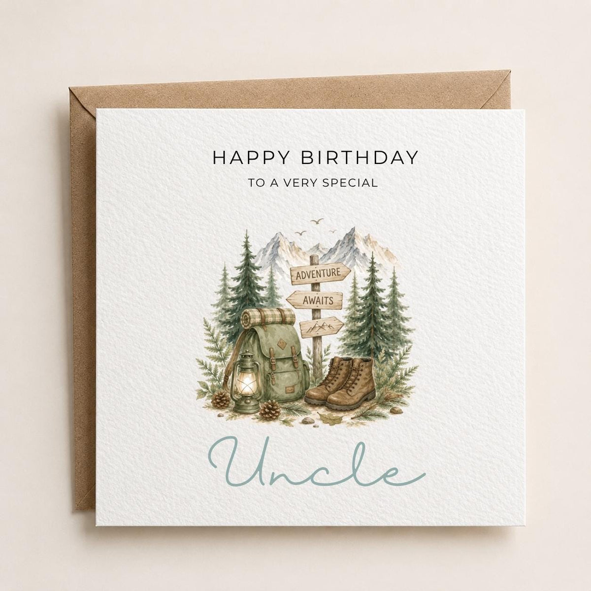 Personalised Hiking Theme Birthday Card for Husband, Dad, Grandad, Son,  Uncle, Brother etc