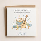 Personalised Music Theme Birthday Card for Son, Grandson, Brother etc