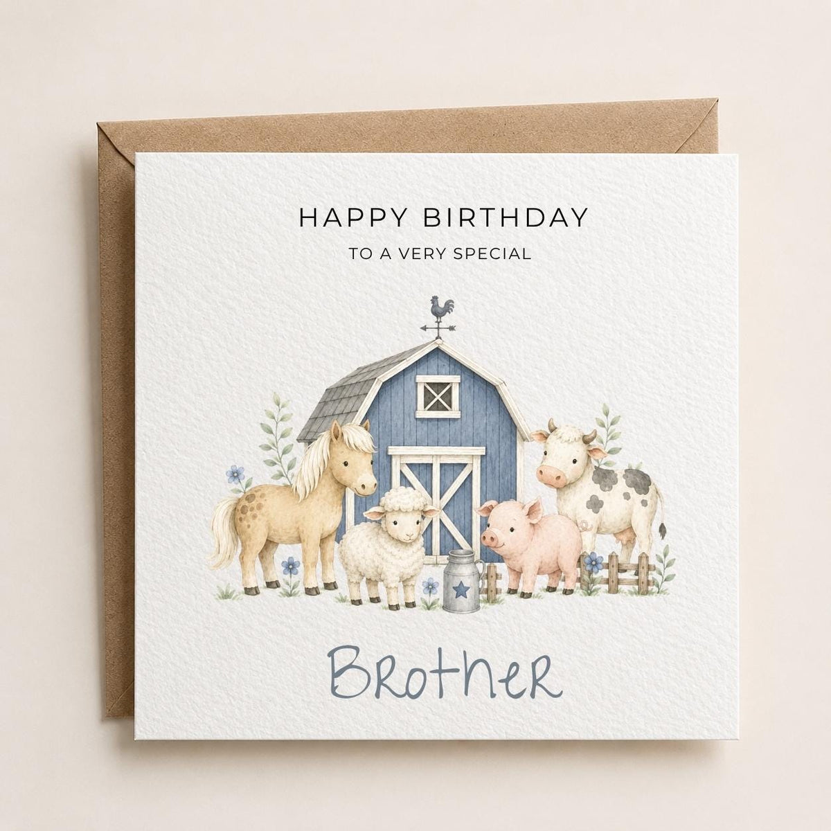 Personalised Farm Theme Birthday Card for Son, Grandson, Brother etc