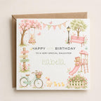 Personalised Park Theme Birthday Card for Daughter, Granddaughter, Sister etc