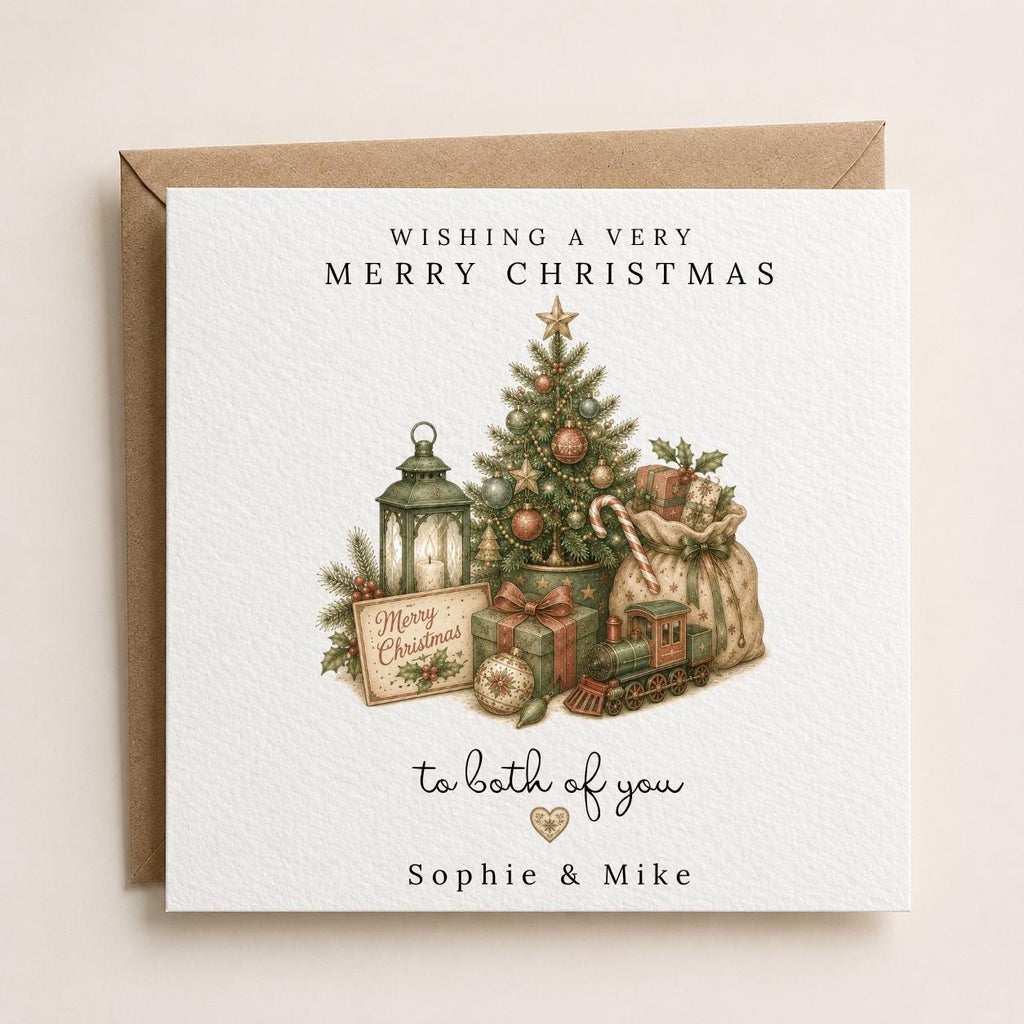 Personalised Christmas Card | Vintage Festive Greeting | Luxury Xmas Keepsake | Completely Customisable | Nostalgic Christmas