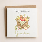 Personalised Apple Orchard Theme Birthday Card for Wife, Mum, Grandma, Daughter, Auntie, Sister etc