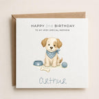 Personalised Dog Theme Birthday Card for Son, Grandson, Brother etc