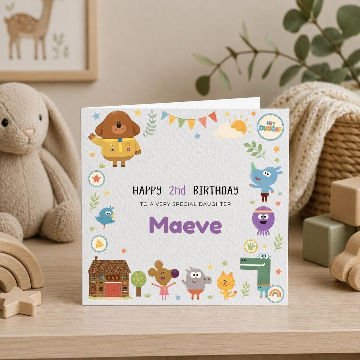 Personalised TV Dog | Duggee Theme Birthday Card for Son, Daughter, Sister Brother, Friend etc