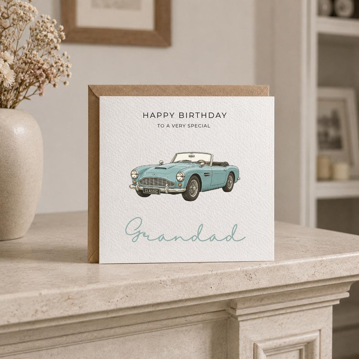 Personalised Vintage Cars Theme Birthday Card for Husband, Dad, Grandad, Son,  Uncle, Brother etc