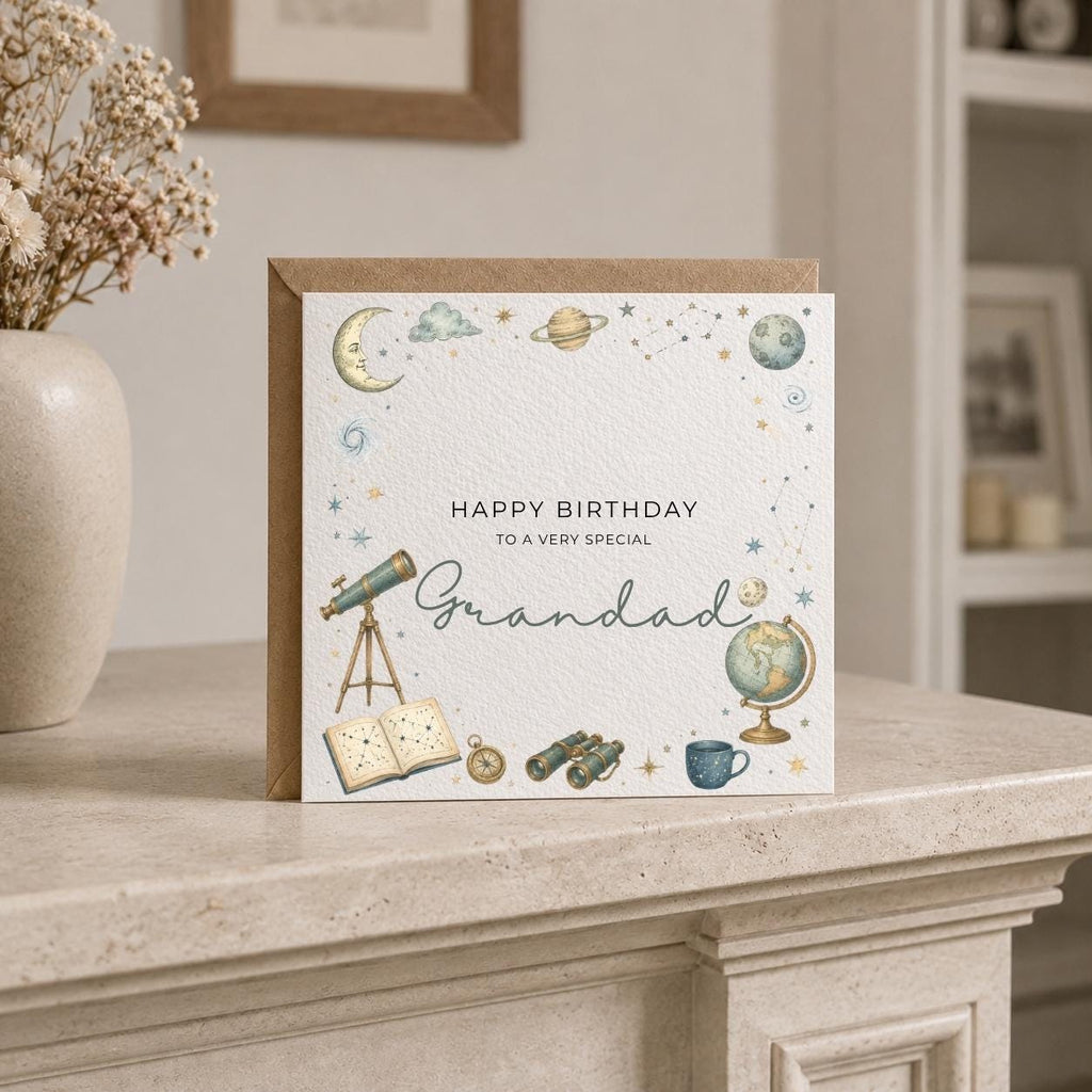 Personalised Astronomy Theme Birthday Card for Husband, Dad, Grandad, Son,  Uncle, Brother etc