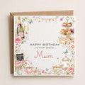 Personalised Afternoon Tea Theme Birthday Card for Wife, Mum, Grandma, Daughter, Auntie, Sister etc