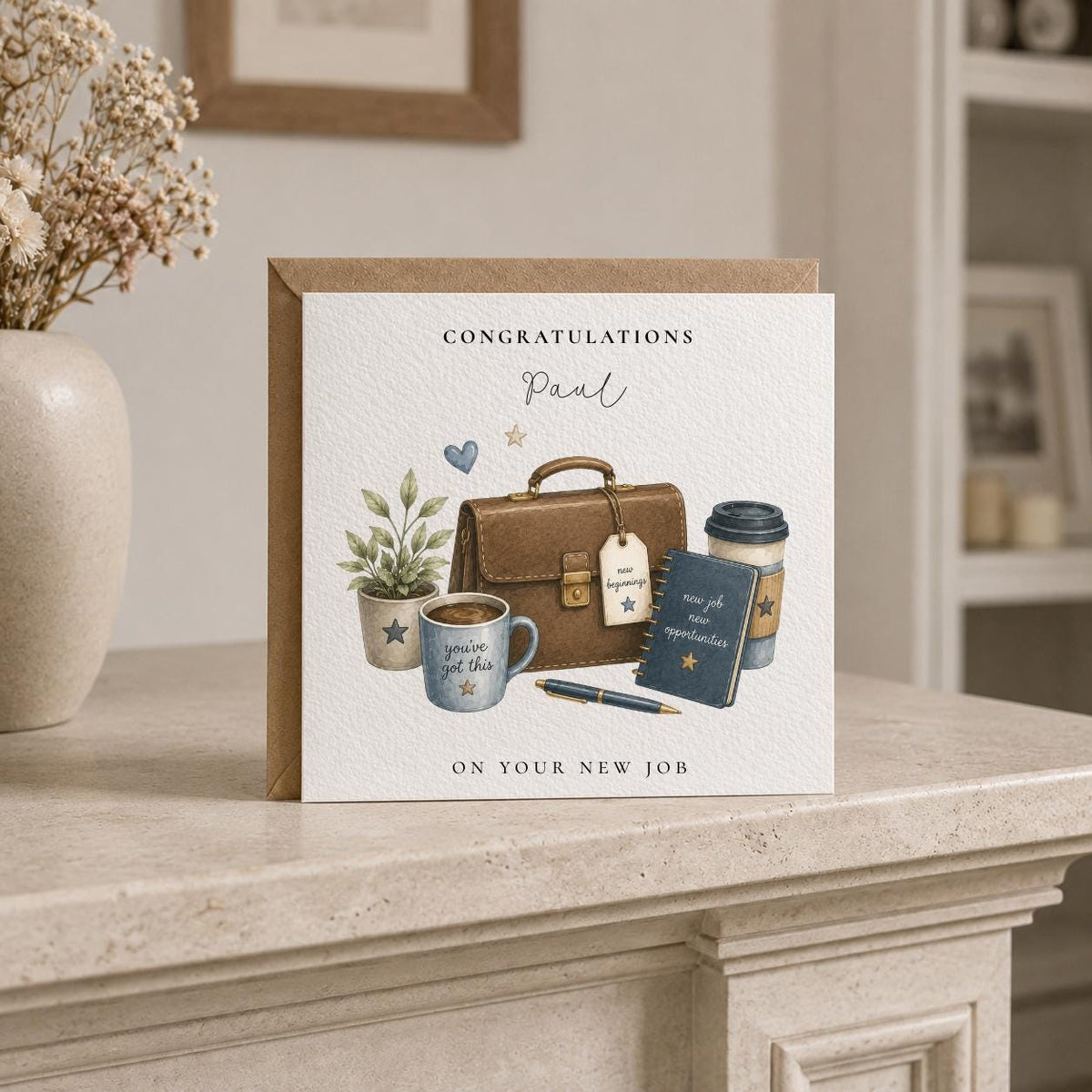 Personalised For Him Good Luck / New Job Card