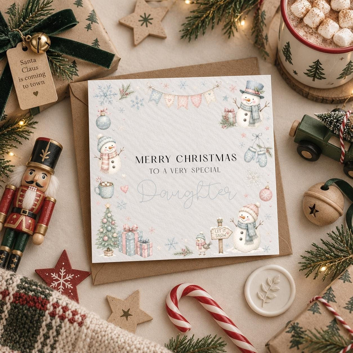 Personalised Christmas Card | For Children | Completely Customisable | Festive Children's Greetings Card | Snowman Theme