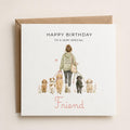 Personalised Dog Walker Theme Birthday Card for Wife, Mum, Grandma, Daughter, Auntie, Sister etc