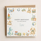 Personalised Toys Theme Birthday Card for Son, Grandson, Brother etc