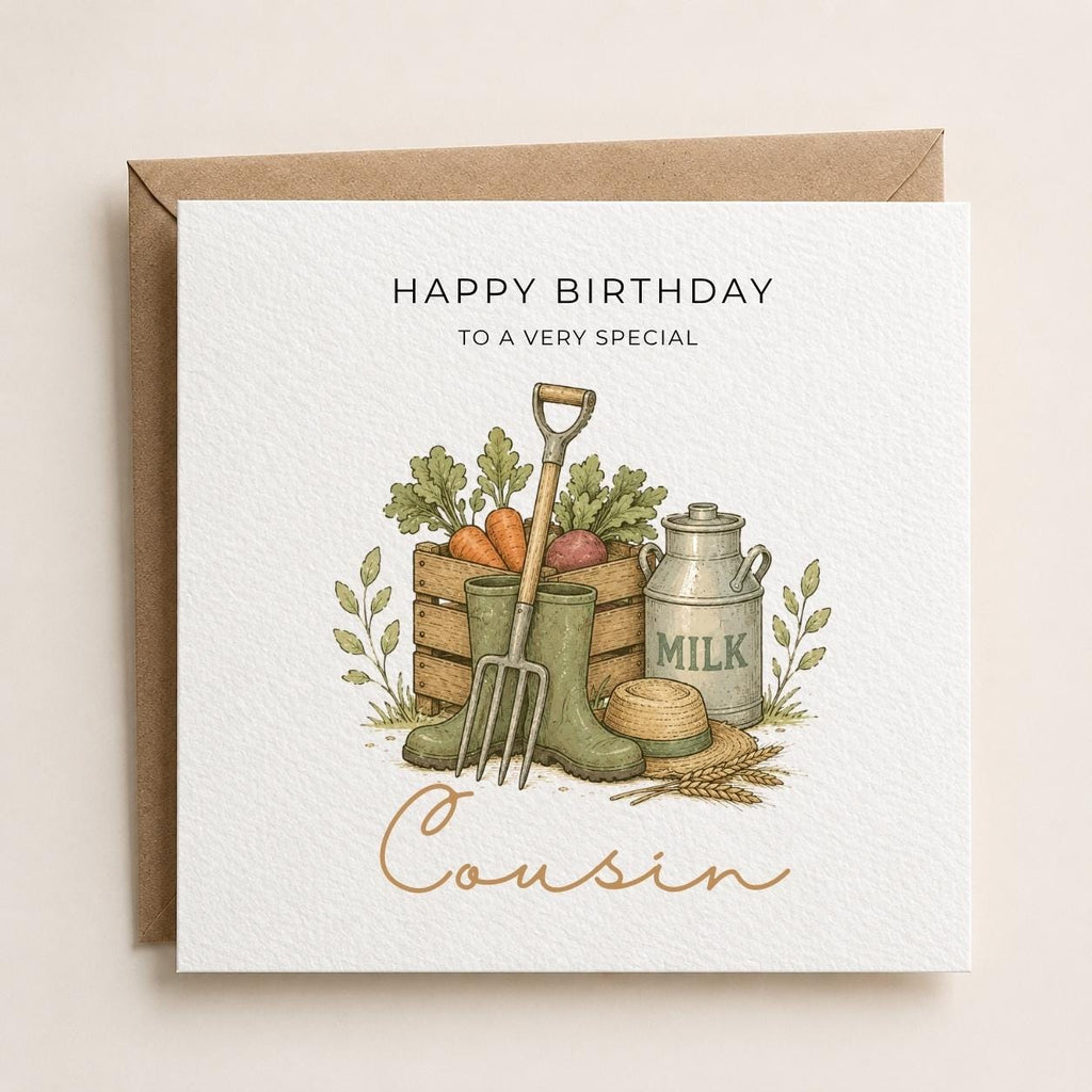 Personalised Farmer Theme Birthday Card for Husband, Dad, Grandad, Son,  Uncle, Brother etc