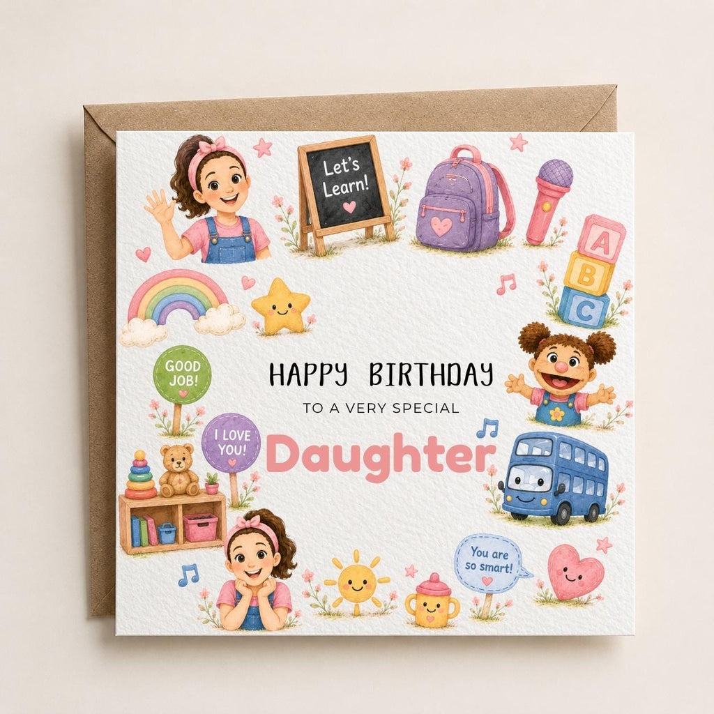 Personalised Teacher Rachel Theme Birthday Card for Daughter, Sister, Friend etc
