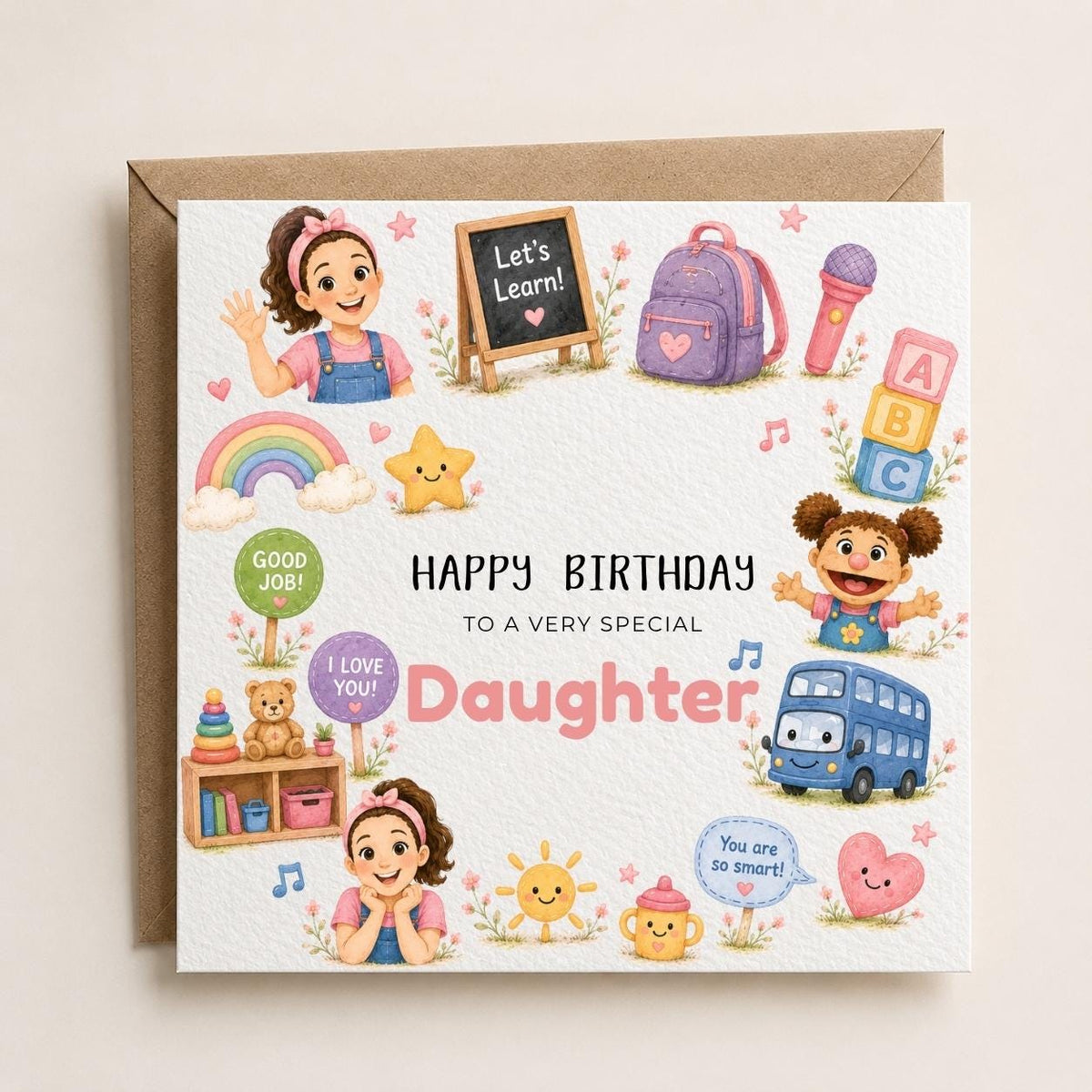 Personalised Teacher Rachel Theme Birthday Card for Daughter, Sister, Friend etc