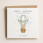 Personalised Hot Air Balloon Theme Birthday Card for Son, Grandson, Brother etc