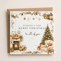 Personalised Christmas Card | Vintage Festive Greeting | Luxury Xmas Keepsake | Completely Customisable | Cosy Cottage