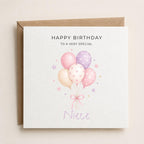 Personalised Birthday Theme Birthday Card for Daughter, Granddaughter, Sister etc